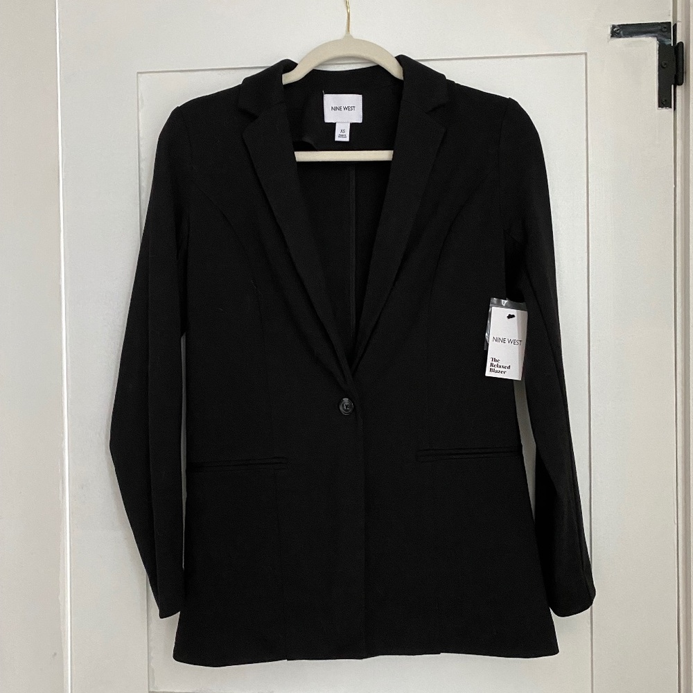 NINE WEST - NWT - THE RELAXED BLAZER - BLACK - SIZE XS